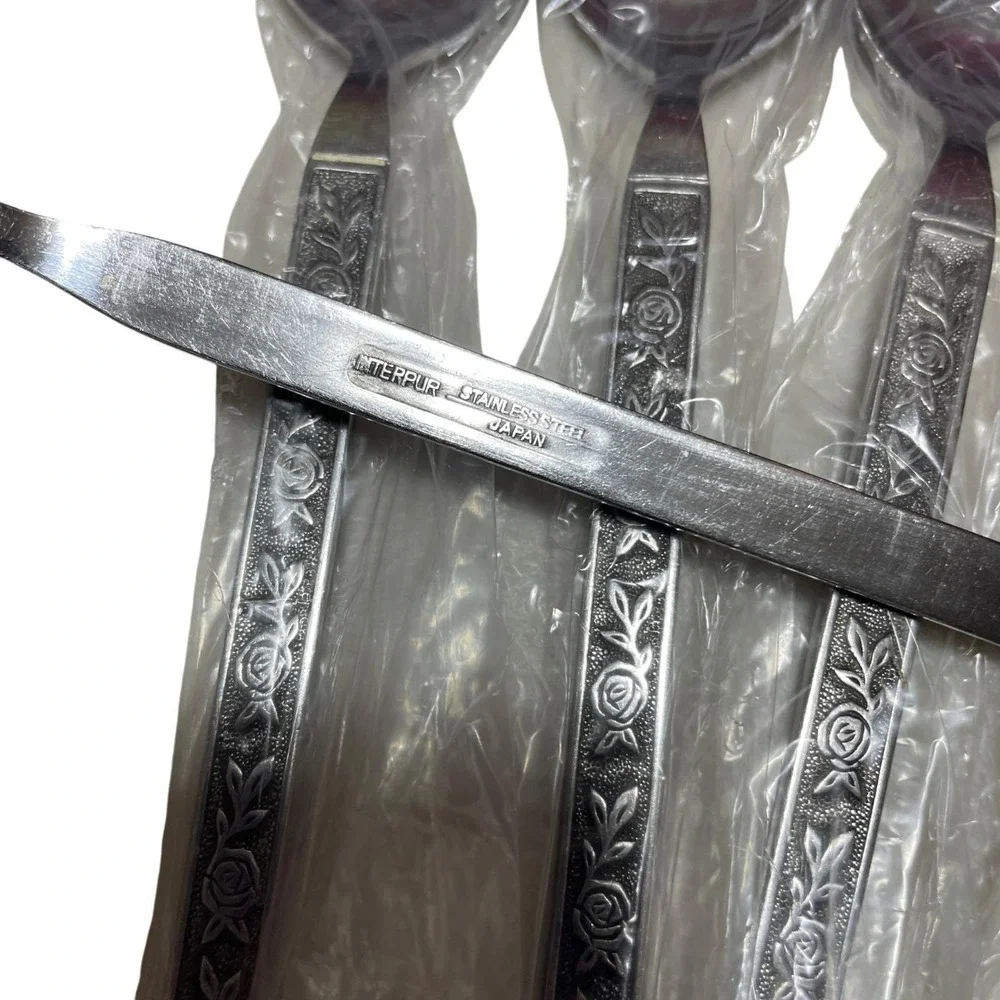 Interpur Stainless Steel Cutlery Spoon  (4) Vintage NEW Japan 1970's